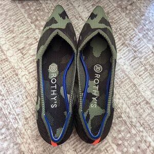 Rothy's Green and Black Camouflage Flats